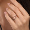 Orisil Jewels 925 Sterling Silver Adjustable Ring for Women | CZ Sparkling Design | BIS Hallmarked | Silver & Rose Gold Colour | Gift for Women and Girls