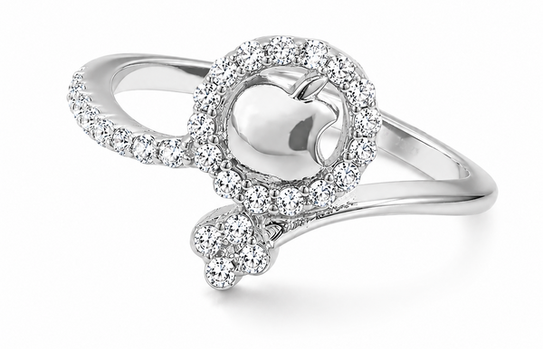 Orisil Jewels 925 Sterling Silver Adjustable Ring for Women | CZ Sparkling Design | BIS Hallmarked | Silver & Rose Gold Colour | Gift for Women and Girls