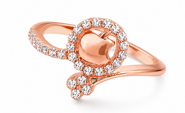 Orisil Jewels 925 Sterling Silver Adjustable Ring for Women | CZ Sparkling Design | BIS Hallmarked | Silver & Rose Gold Colour | Gift for Women and Girls