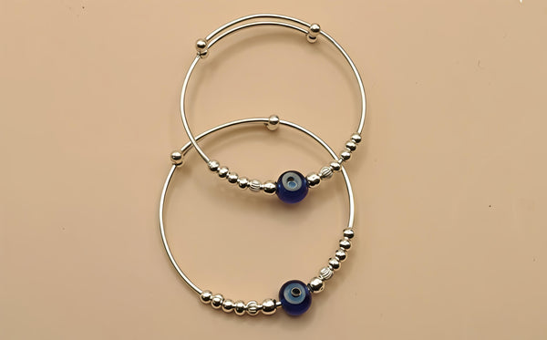 Sterling Silver Baby Nazariya Bangles (92.5 Chandi)