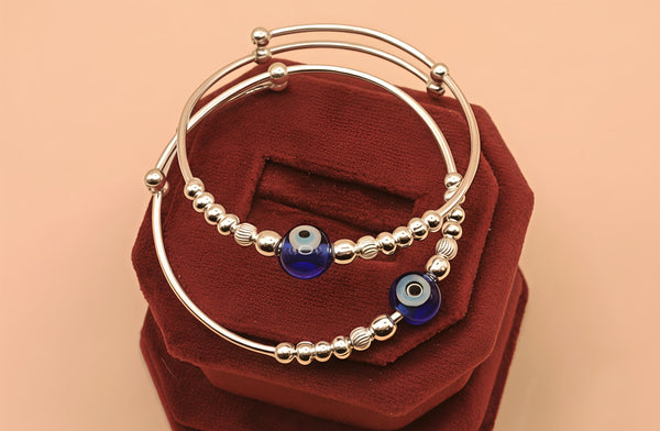 Sterling Silver Baby Nazariya Bangles (92.5 Chandi)