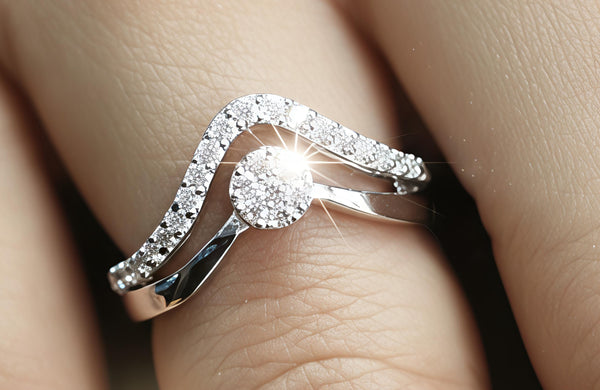 Elegant V-Shaped Crown Sterling Silver Ring