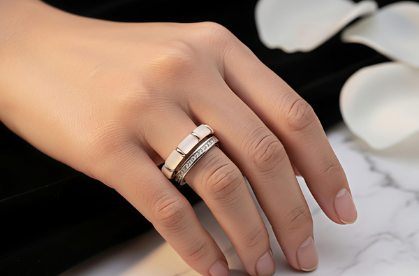 Orisil Elegant Dual-Tone Sterling Silver Ring