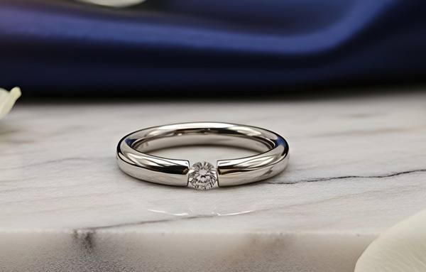 Orisil Minimalist Solitaire Sterling Silver Ring