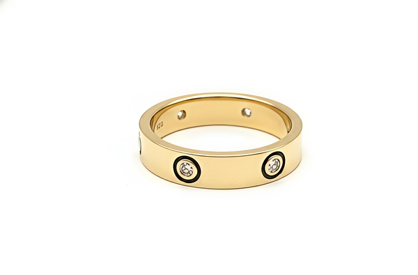 Orisil Contemporary Gold-Finished Crystal Band
