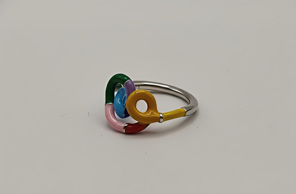 Vibrant Enamel Knot Ring