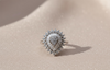 Exquisite Diamond-Style Sunburst Statement Ring in White Gold Finish