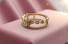 Elegant Gold Double-Band Diamond Ring