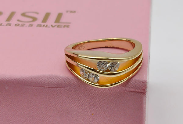 Elegant Wave Triple-Band Silver Ring