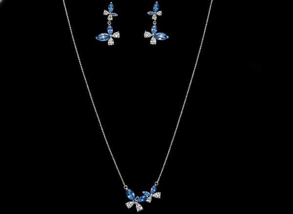 Crystal Butterfly Necklace & Earrings Set