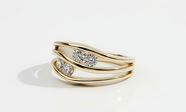 Elegant Wave Triple-Band Silver Ring