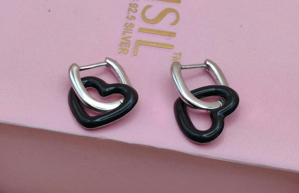 Contemporary Dual-Tone Silver Circular Hoops