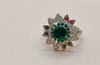 Orisil Jewels: Royal Emerald Bloom Floral Ring Elevate your elegance with our Royal Emerald Bloom Floral Ring.
