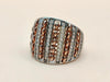 Orisil Jewels: Two-Tone Regal Ribbon Statement Ring Crafted with Pure 92.5 Sterling Silver