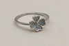 Orisil Jewels: Dainty Four-Leaf Clover Sparkle Ring Crafted with Pure 92.5 Sterling Silver