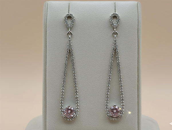 Orisil Jewels: Ethereal Rose-Tinted Teardrop Dangles