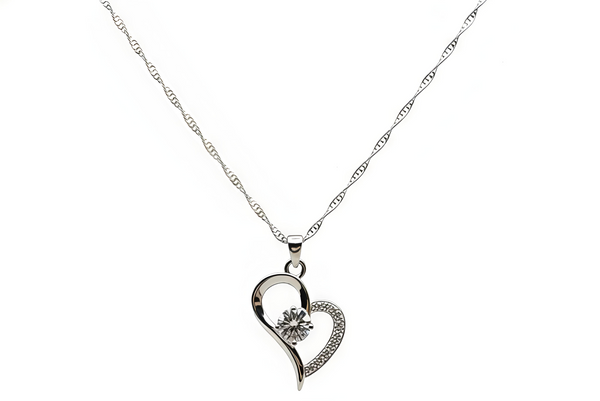 Elegant Heart Pendant Necklace (92.5 Sterling Silver)