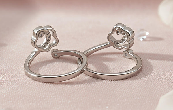 Floral Radiance Silver Toe Rings