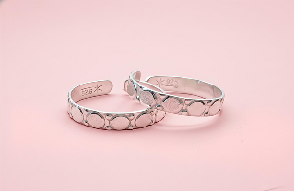 Orisil Jewels™ 925 Sterling Silver Adjustable Toe Rings – Geometric Circle Design