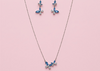 Crystal Butterfly Necklace & Earrings Set