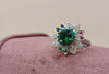 Orisil Jewels: Royal Emerald Bloom Floral Ring Elevate your elegance with our Royal Emerald Bloom Floral Ring.