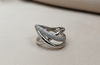 Exquisite Criss-Cross Pavé Silver Ring 💍