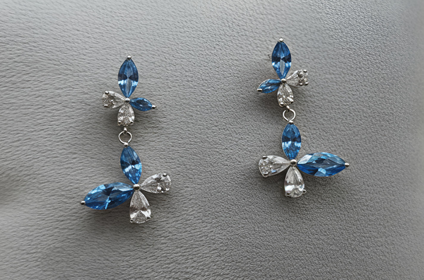 Crystal Butterfly Necklace & Earrings Set