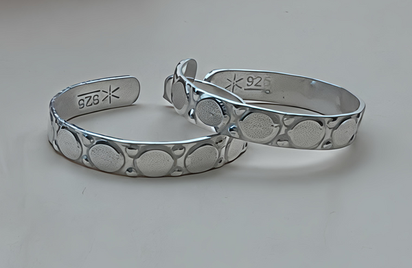 Orisil Jewels™ 925 Sterling Silver Adjustable Toe Rings – Geometric Circle Design