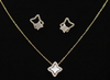 Orisil Jewels™ Star-Shaped Mother of Pearl Necklace & Earrings Set in 92.5 Silver.