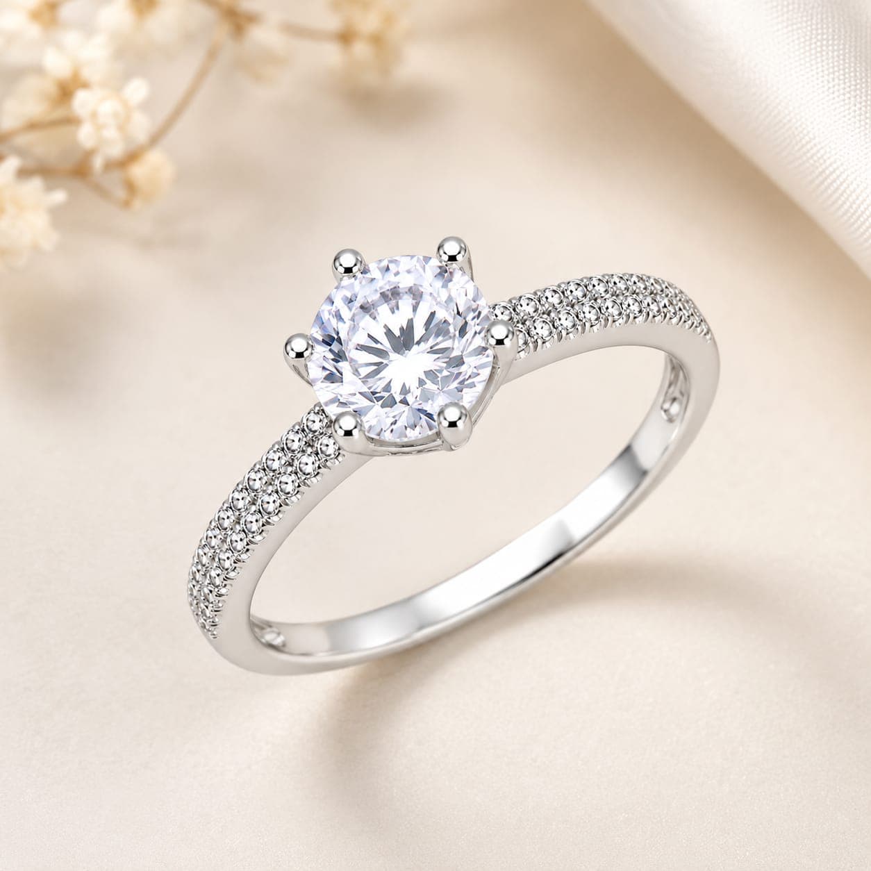 925 Sterling Silver CZ Solitaire Ring | Classic Sparkling Statement Ring for Women & Girls