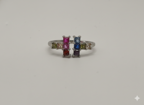 Orisil Multi-Gemstone Sterling Silver Ring