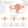 Orisil Jewels 925 Sterling Silver Adjustable Ring for Women | CZ Sparkling Design | BIS Hallmarked | Silver & Rose Gold Colour | Gift for Women and Girls