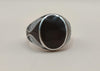 92.5 Sterling Silver Bold Onyx Statement Gents Ring.