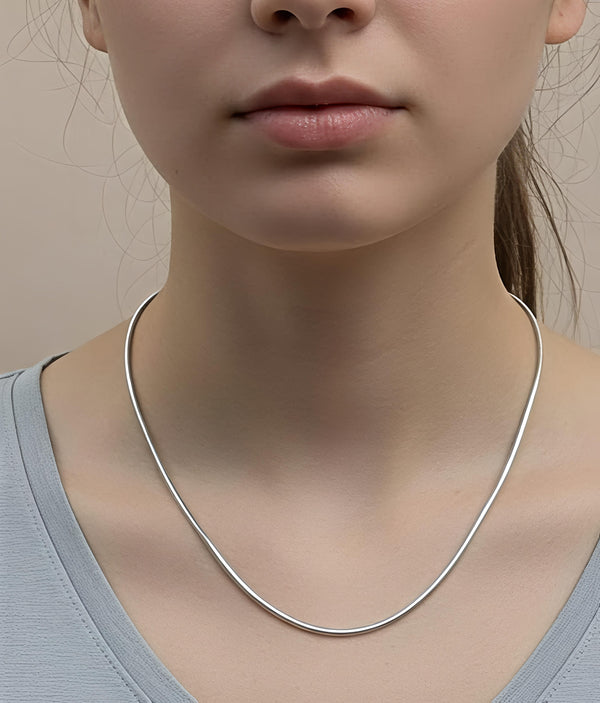 92.5 Sterling Silver Sleek Snake Chain.