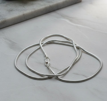 92.5 Sterling Silver Sleek Snake Chain.