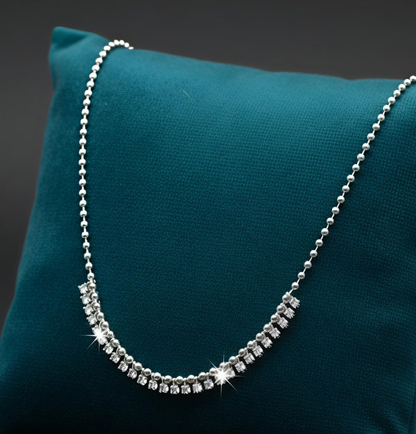 92.5 Sterling Silver Crystal Fancy Chain