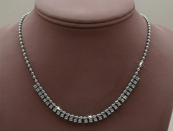 92.5 Sterling Silver Crystal Fancy Chain
