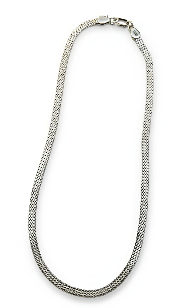 92.5 Sterling Silver Sleek Flat-Link Gents Chain