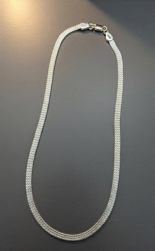 92.5 Sterling Silver Sleek Flat-Link Gents Chain