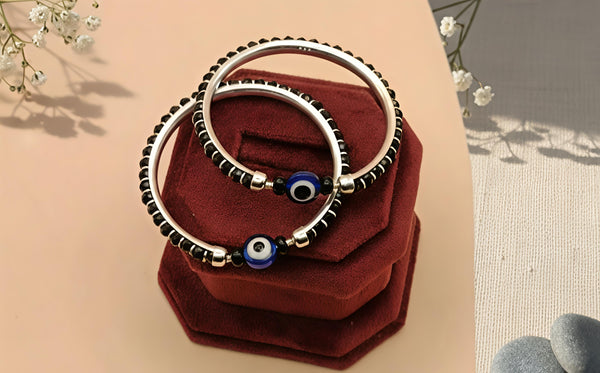 Sterling Silver Baby Nazariya Bangles (92.5 Chandi)