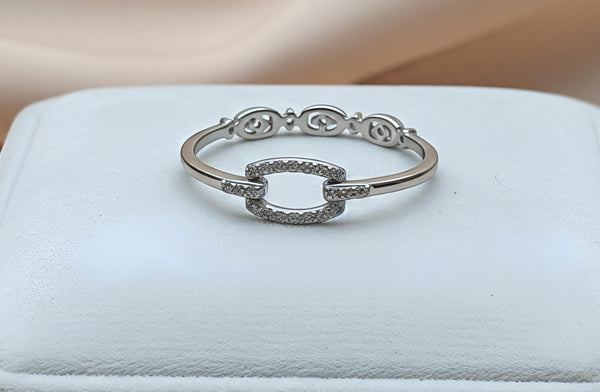 Exquisite Geometric Link Statement 92.5 Sterling Silver Ring