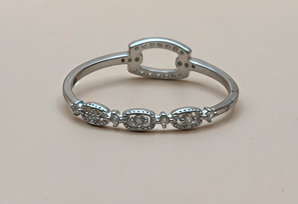 Exquisite Geometric Link Statement 92.5 Sterling Silver Ring