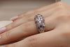 Sparkling Pink &amp; White Pave-Set Band Ring