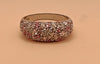 Sparkling Pink &amp; White Pave-Set Band Ring