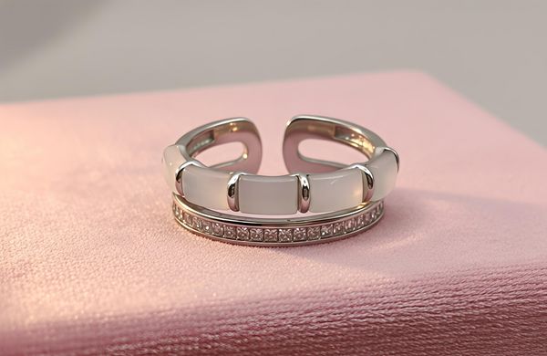 Orisil Elegant Dual-Tone Sterling Silver Ring