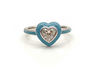 Orisil Heart-Enamel Sterling Silver Ring