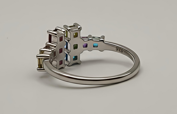Orisil Multi-Gemstone Sterling Silver Ring