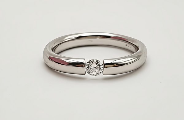 Orisil Minimalist Solitaire Sterling Silver Ring