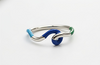 Orisil Contemporary Enamel Silver Wave Band