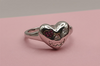 Orisil Playful Heart-Skull Motif Statement Ring